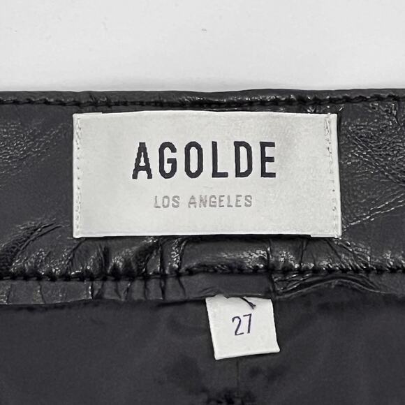 AGOLDE NWT 90s Pinch Waist Recycled Leather Pants Women’s Size 27 Detox - Picture 5 of 7